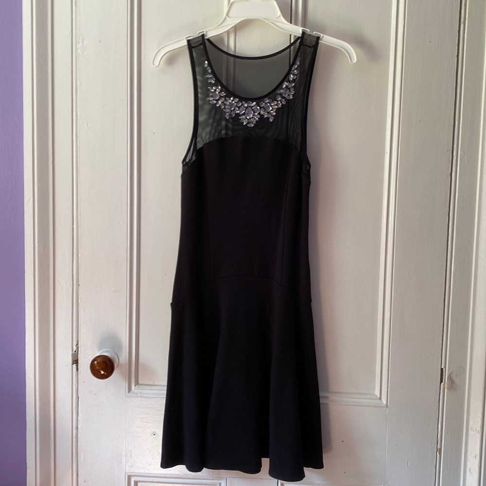 Black illusion mesh dress